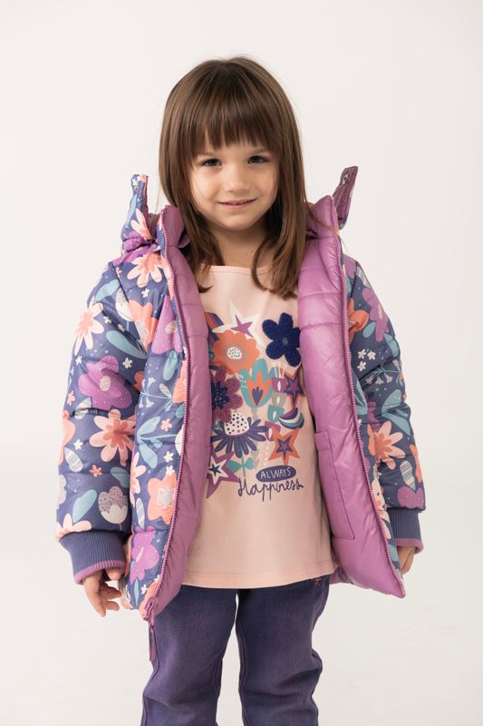 Girl&#39;s Flowers Hoodie in Purple - 222152