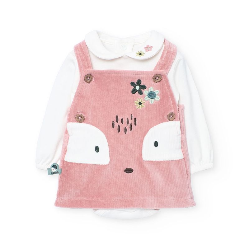 Baby Girl&#39;s Pinafore Set in Pink/Cream - 142018
