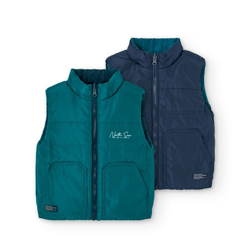 Boy&#39;s Reversible Gilet in Green/Navy - 502164