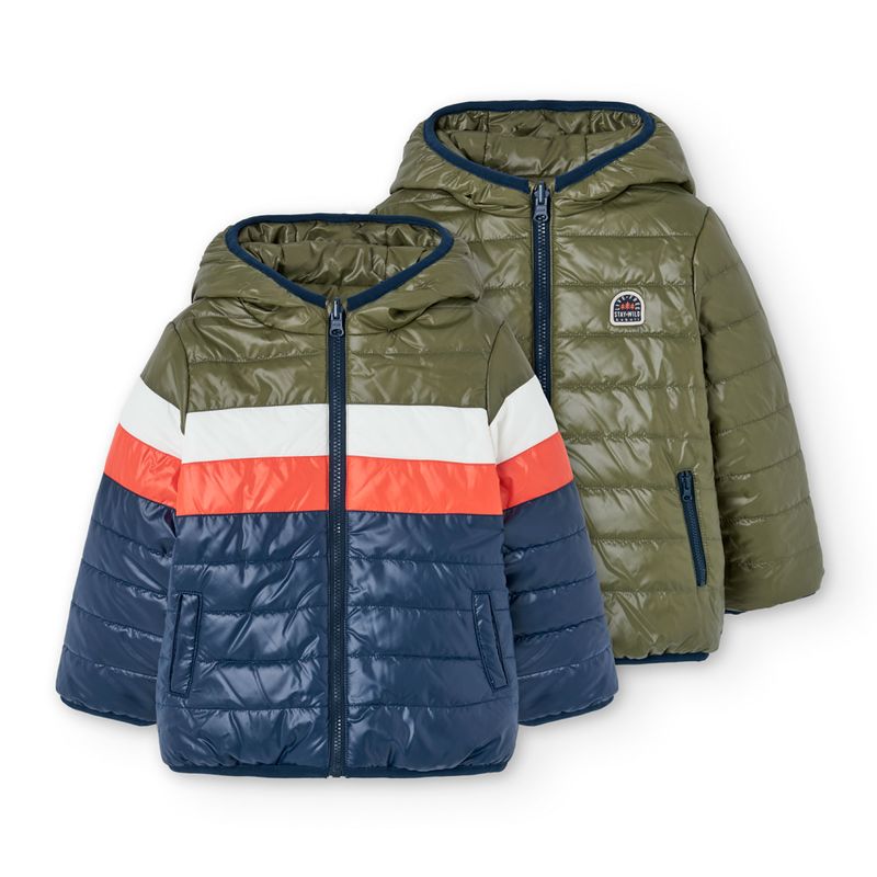 Boy&#39;s Reversible Coat in Green/Navy - 522144
