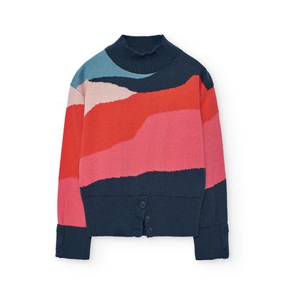 Girl&#39;s Turtle Neck Jumper in Multi - 432166