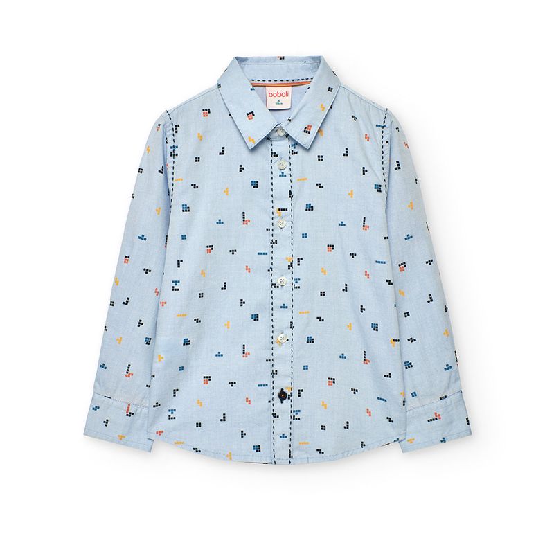Boy&#39;s Blocks Oxford Shirt in Blue - 732215