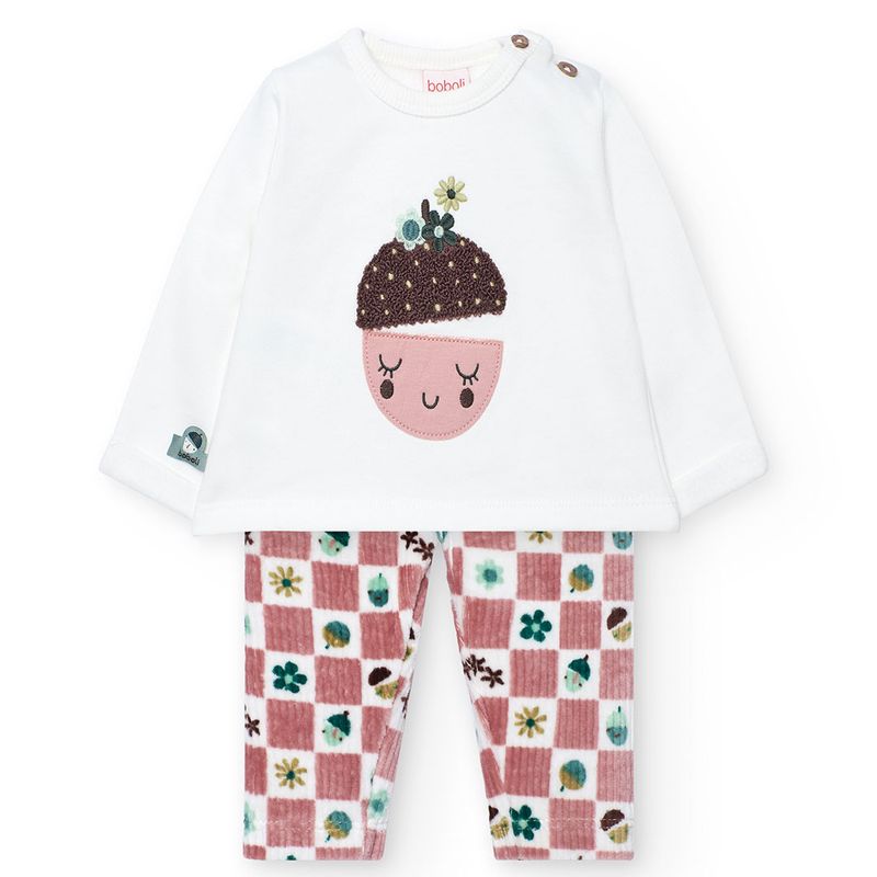 Baby Girl&#39;s Face Set in Cream/Chequers - 142052