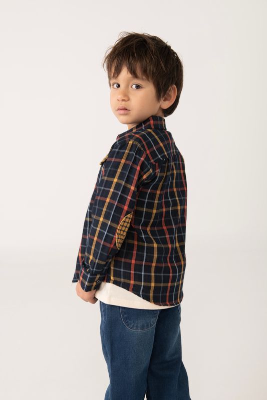 Boy&#39;s Check Shirt in Navy - 302094