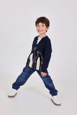 Boy&#39;s Navy Blue Denim Trousers - 302027