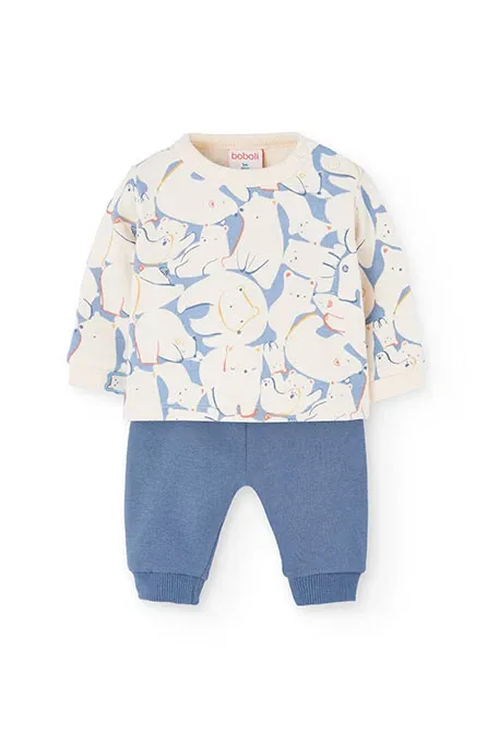 Baby Boy&#39;s Animals Set in Blue/Cream - 112150