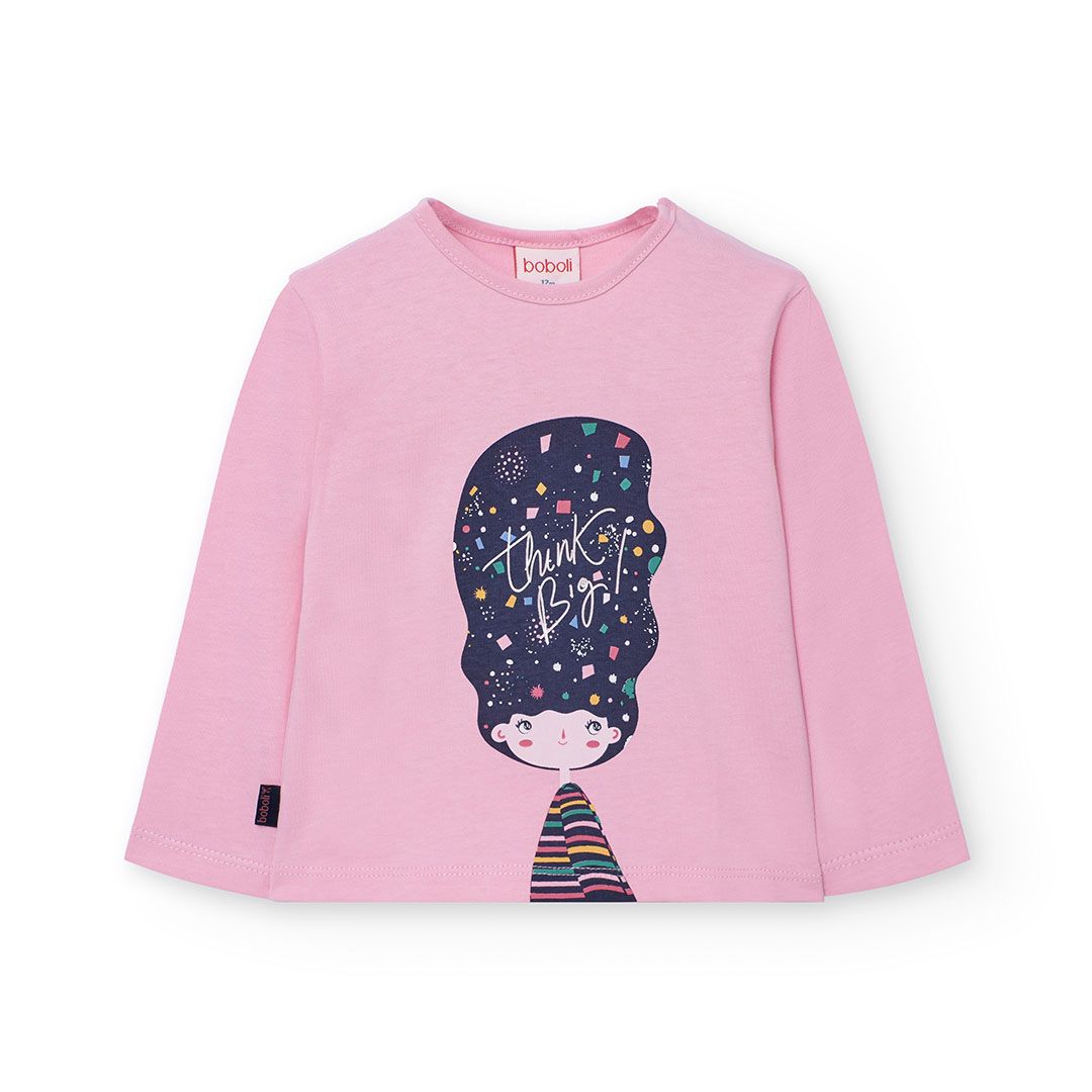 Girl´s Pink Think Big LS T-Shirt - 202015