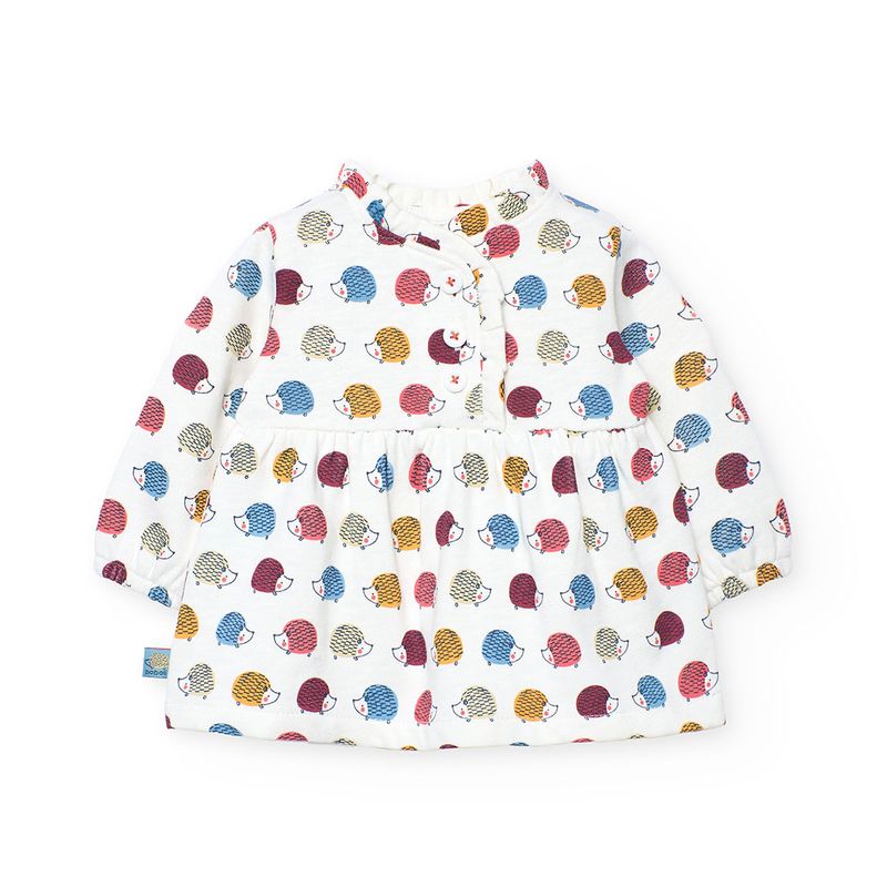 Baby Girl&#39;s Dress with Hedgehog Print - 132095
