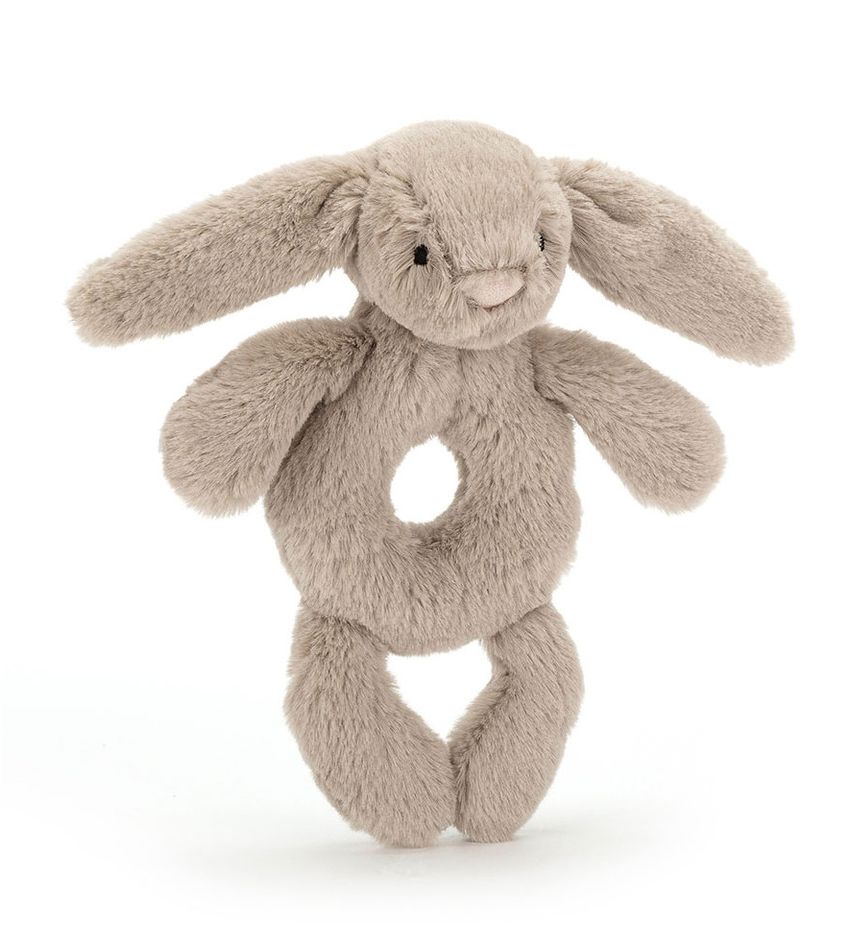 Bashful Beige Bunny Ring Rattle