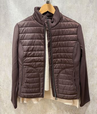 Quilted/Jersey Combi Jacket - Light Maroon Brown