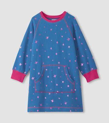 Girl's Foil Stars Sweater Dress