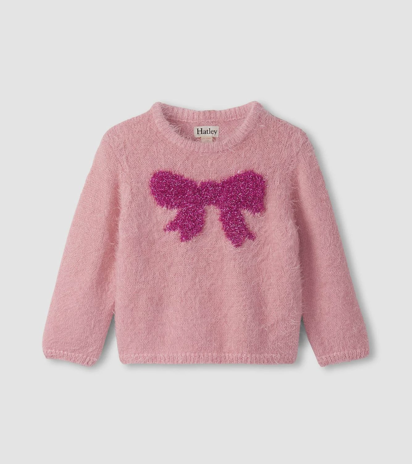 Baby &amp; Toddler Girls Shiny Bow Furry Sweater