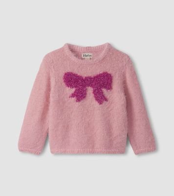 Baby &amp; Toddler Girls Shiny Bow Furry Sweater