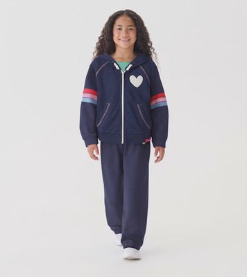 Girl's Patriot Blue Zip-Up Hoodie