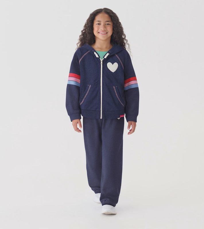 Girl&#39;s Patriot Blue Zip-Up Hoodie