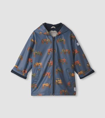 Boy's Landscape Tractors Zip-Up Raincoat