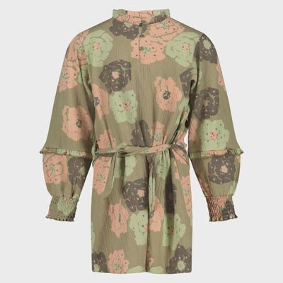 Hailey Dress with Flowers - AOP Green Flower Hailey Dress with Flowers - AOP Green Flower