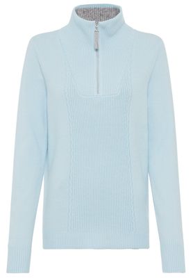 Cosmic Chic Henny Fit 1/4 Zip Jumper - Satin Blue Melange
