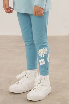 Mollie Leggings - Blue Daisy
