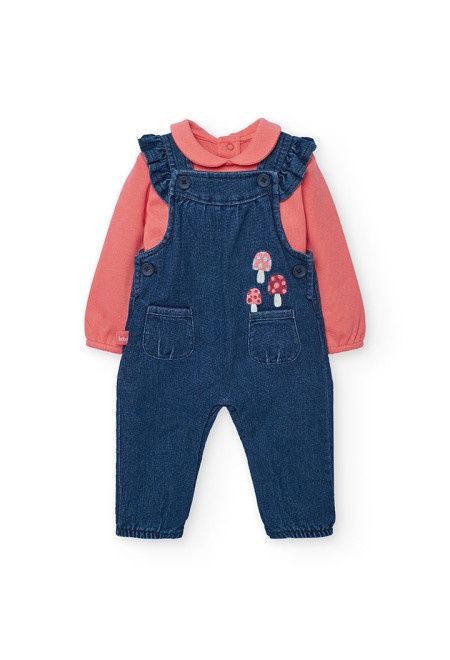 Baby Girls Mushrooms Dungaree Set - 132028