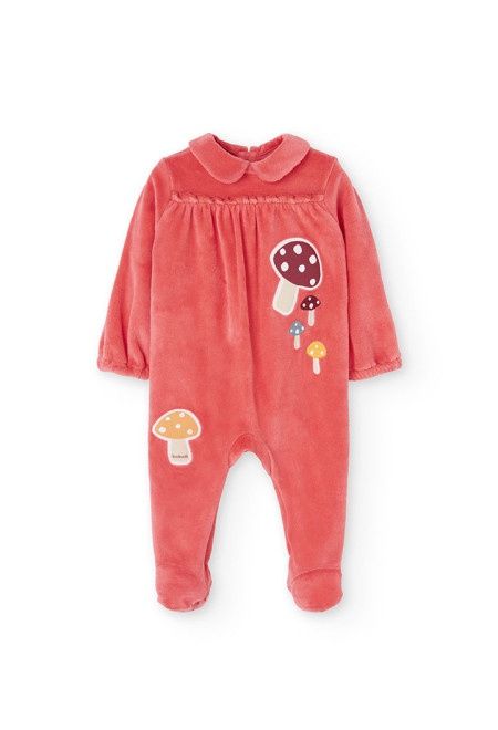 Baby Girl Pink Mushrooms Romper - 132073