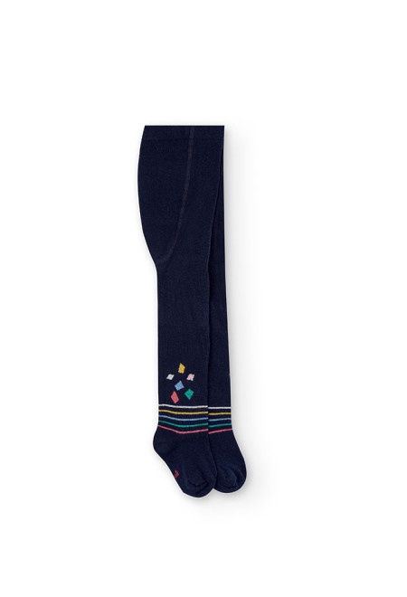 Navy Squares Tights - 202172