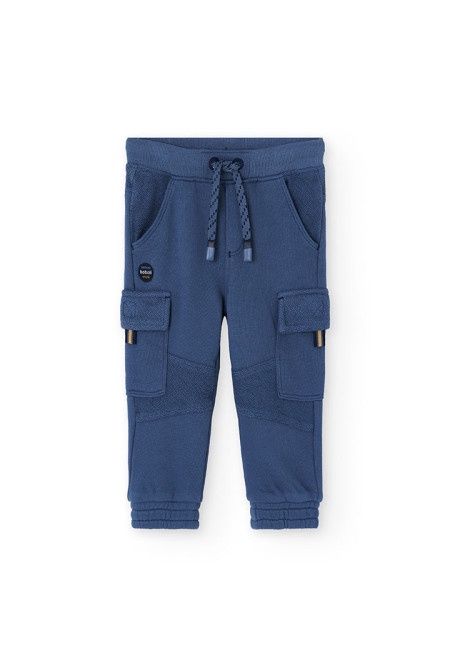 Boys Denim Blue Cargo Joggers - 302083