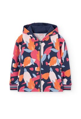 Girls Floral Print Hooded Jacket - 432155