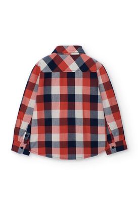 Boys Red Navy White Check Shirt - 522009