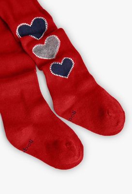 Red Tights with Hearts - 702267