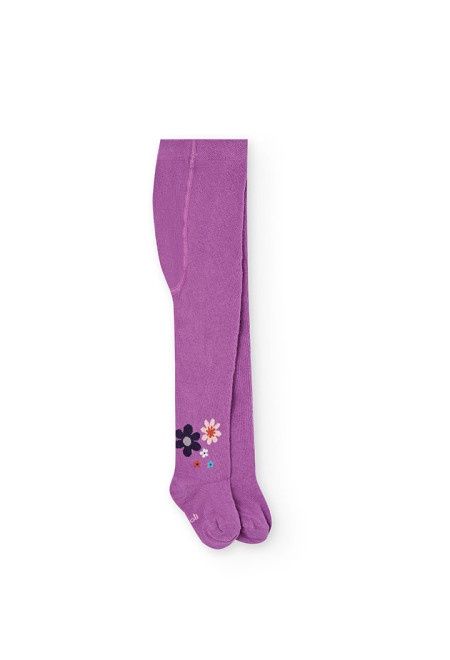 Lilac Floral Tights - 222051