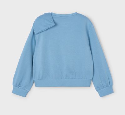 Girls Ocean Blue Bow Jumper 4434