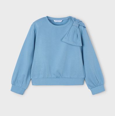 Girls Ocean Blue Bow Jumper 4434