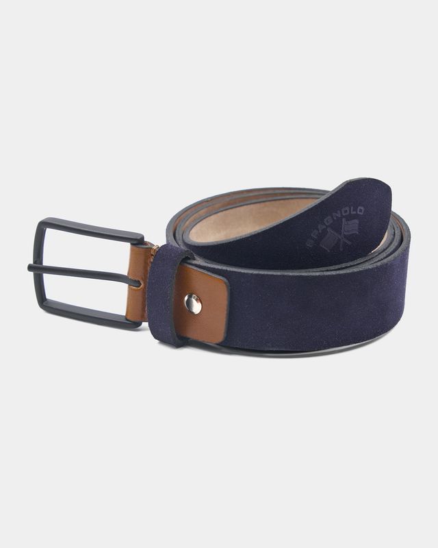 Boy&#39;s Navy Blue Split Leather Belt