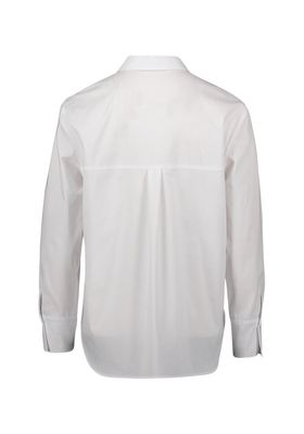 White Collared Shirt Blouse with Rhinestones