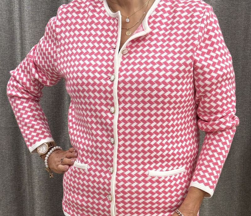 Coral Two Tone Button Up Jacket