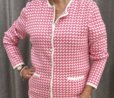 Coral Two Tone Button Up Jacket