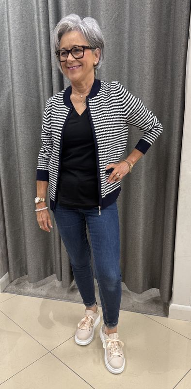 Night Sky/White Zipped Jacket DM179