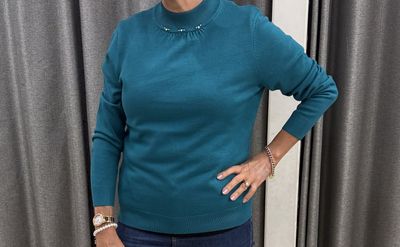 Marine Turtle Neck with Diamante Detail SV369