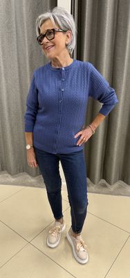 Baby Cable Crew Lumber Jacket YC250 Denim