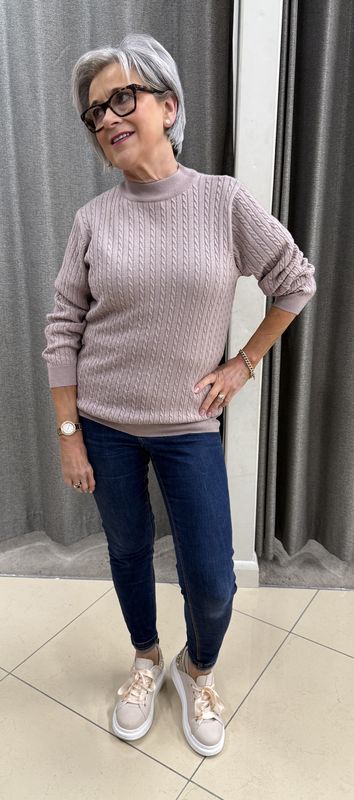 Baby Cable Turtle Neck Jumper YC249 - Oatmeal