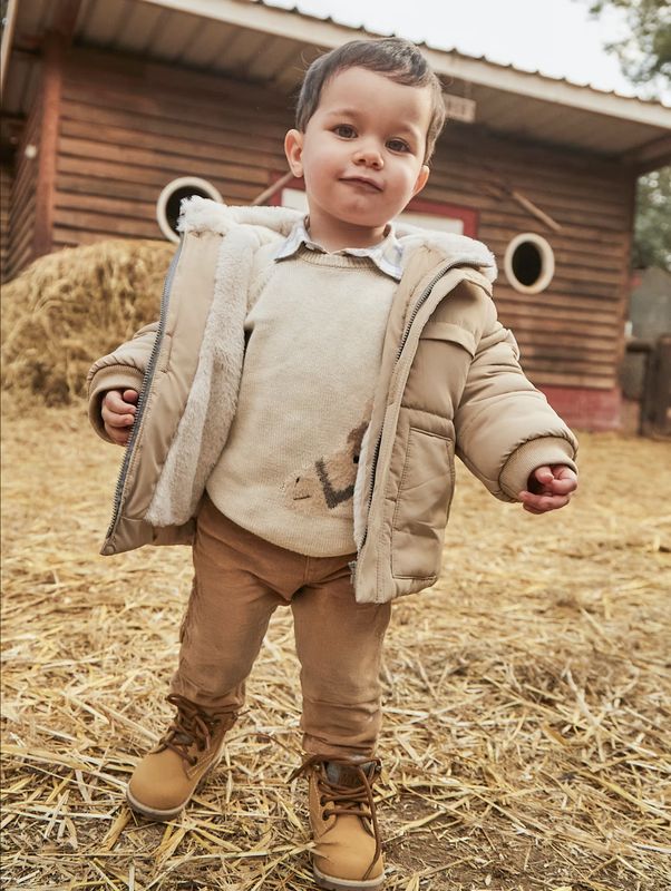 Baby Boy Straight Leg Corduroy Trousers 542 - Wood
