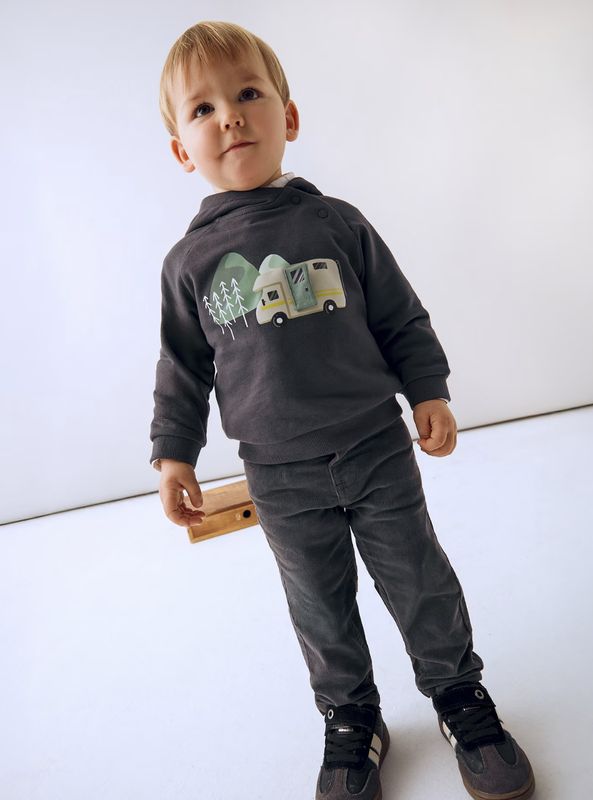Baby Boy Straight Leg Corduroy Trousers 542 - Shadow