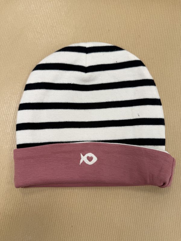 Enfin Reversible Bonnet - Ecru/Navy Girls