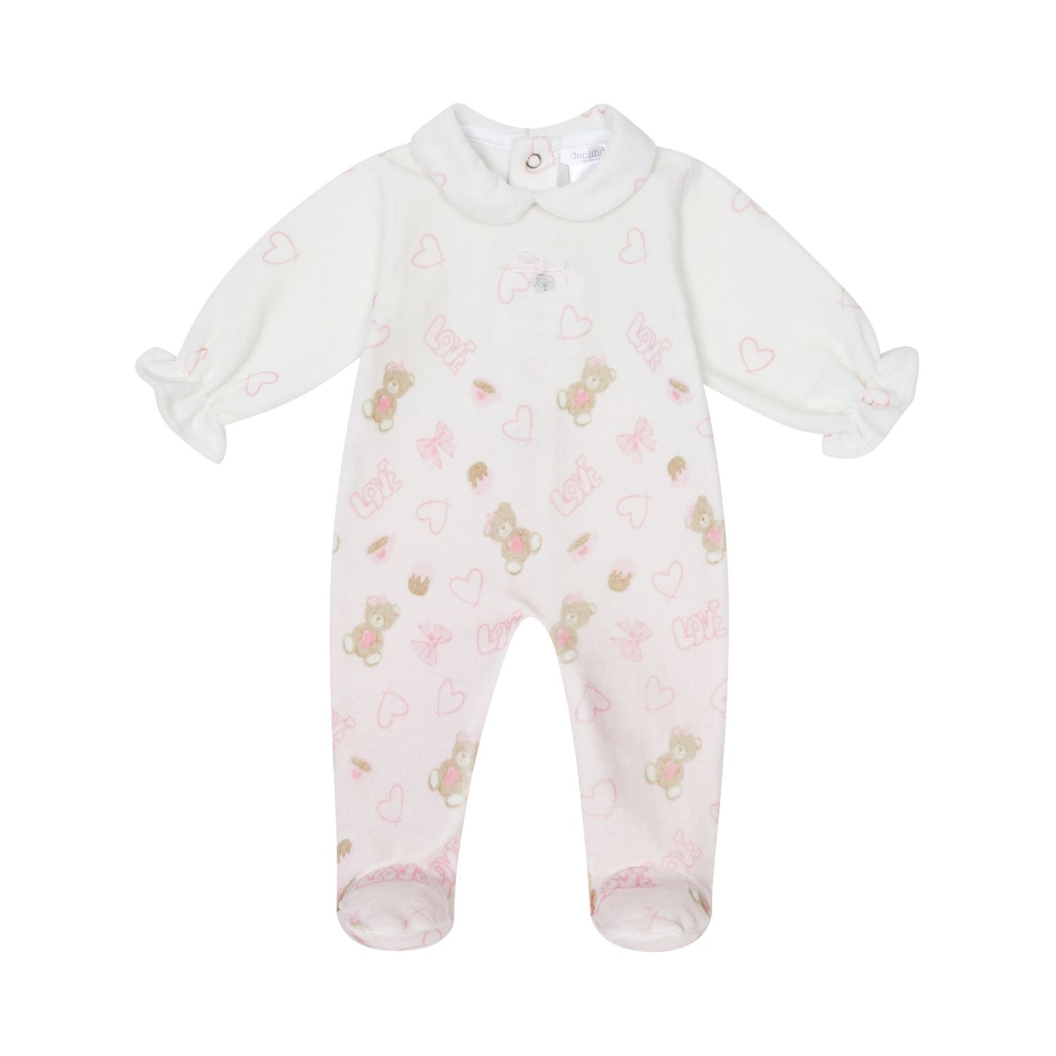 Girl&#39;s Ivory LOVE Sleepsuit DBI25125