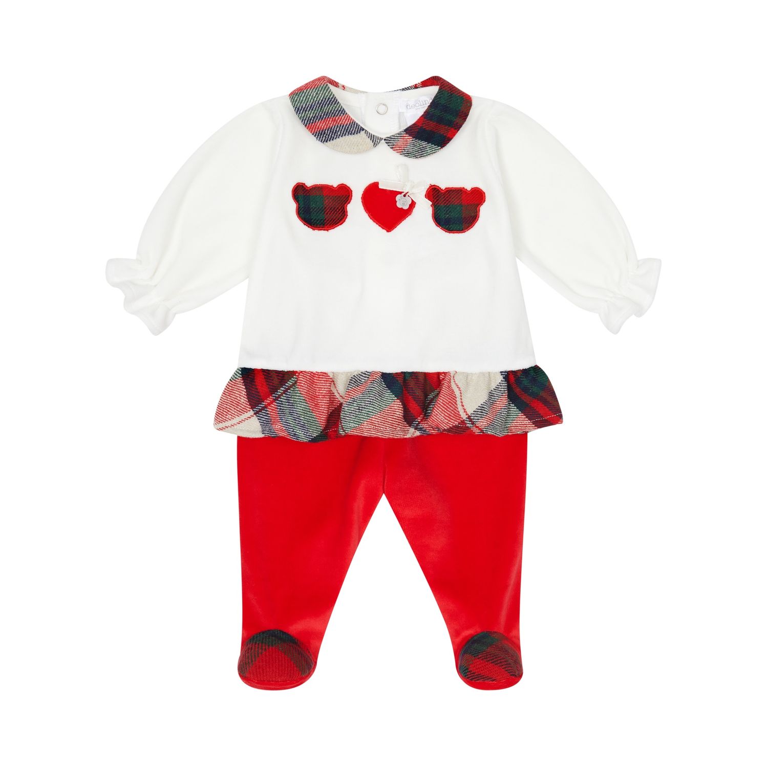 Girl&#39;s Red &amp; Offwhite Christmas Set DBI25205