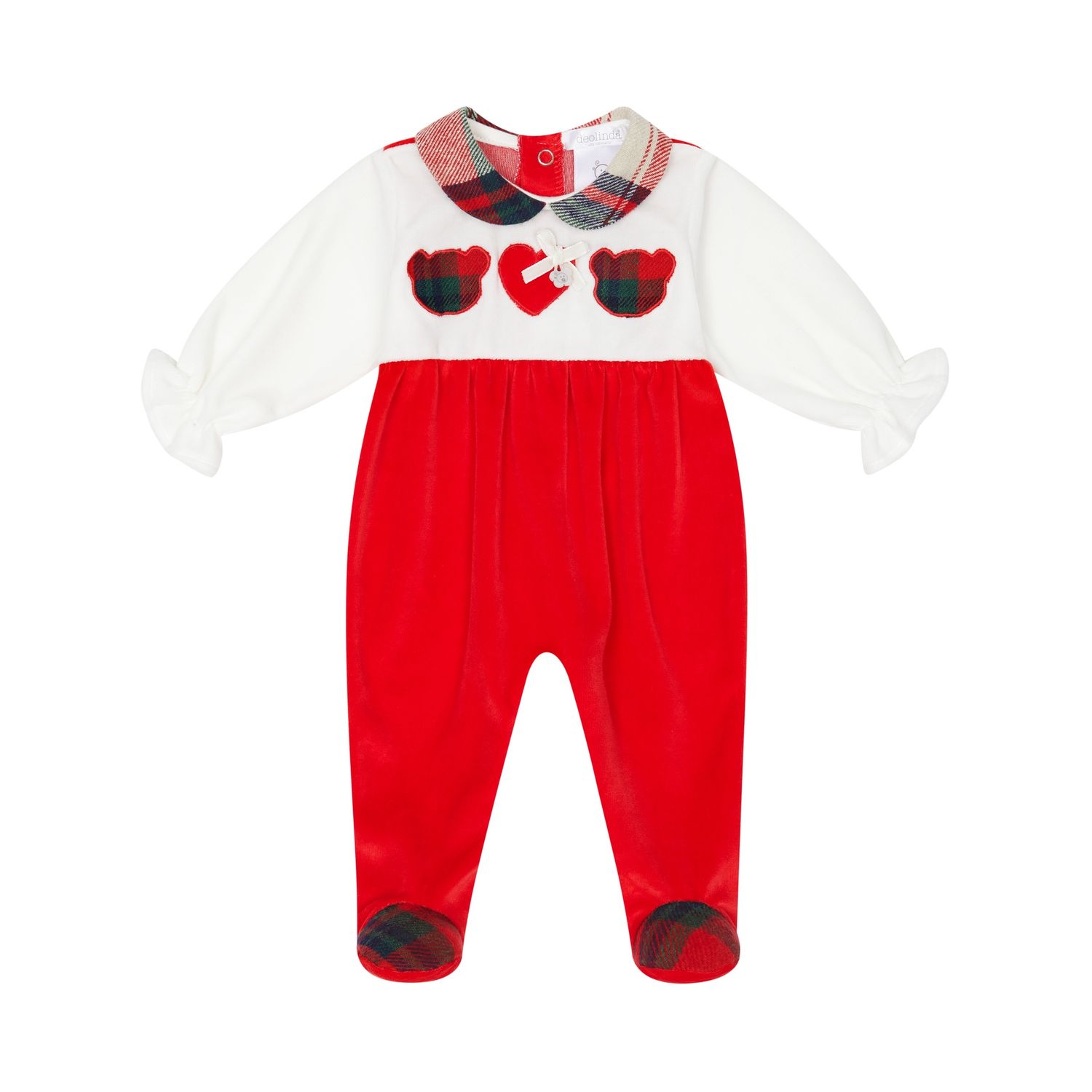 Girl&#39;s Red &amp; White Christmas Sleepsuit DBI25136