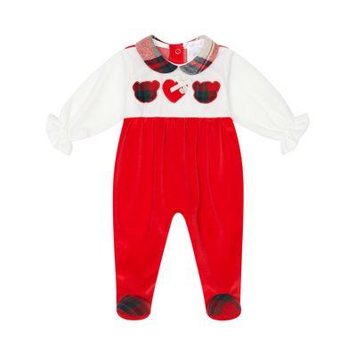Girl's Red &amp; White Christmas Sleepsuit DBI25136