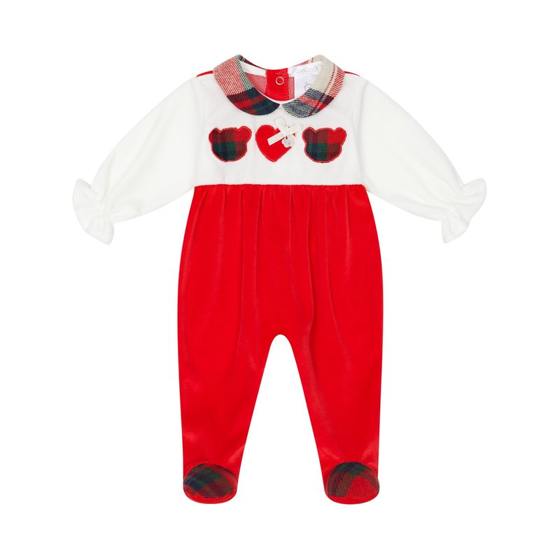 Girl&#39;s Red &amp; White Christmas Sleepsuit DBI25136