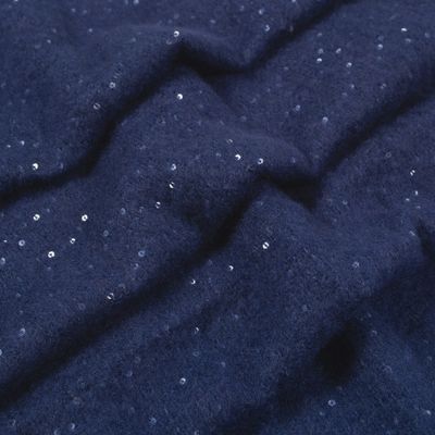 Women's Sequin Scarf with Fringe Ends - Navy